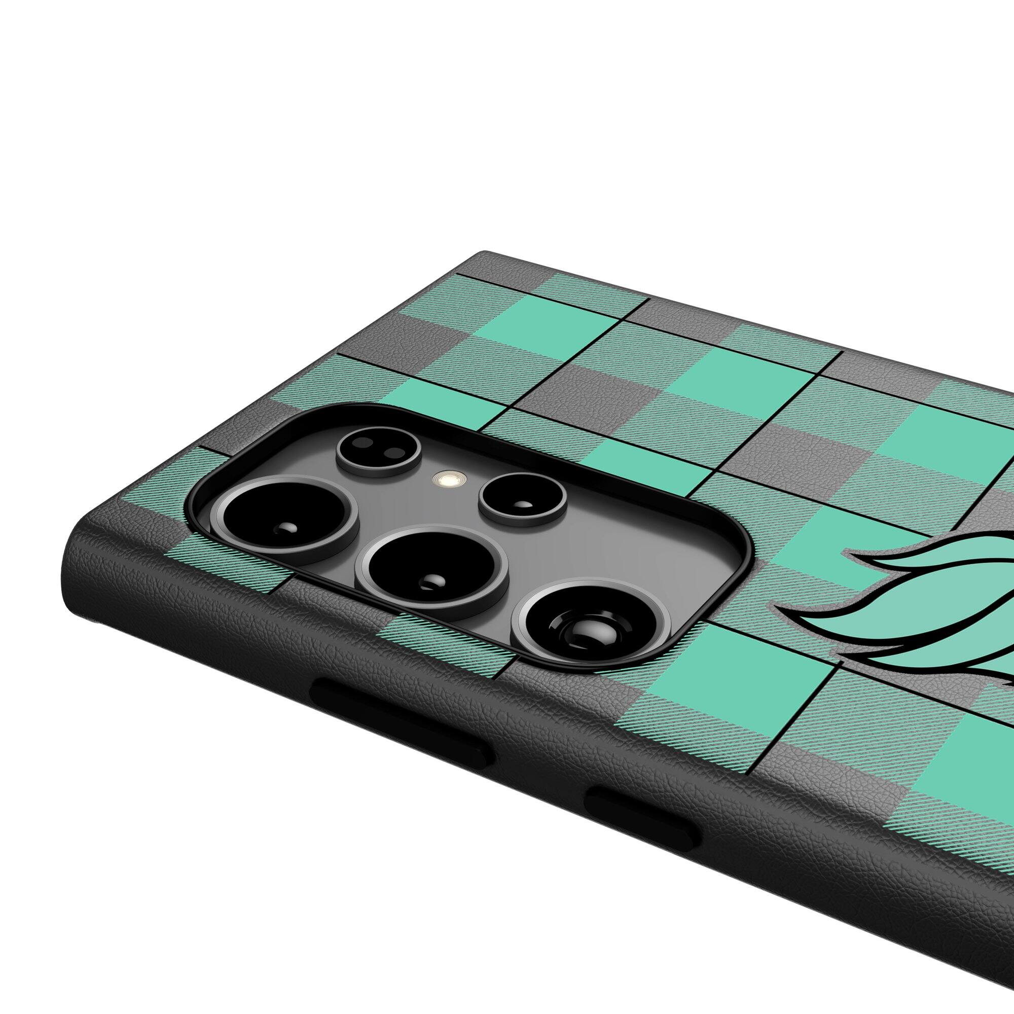 Alt View 3. Keyscaper - New York Liberty Plaid Galaxy Magnetic Bump Case - S24 Ultra - Black.