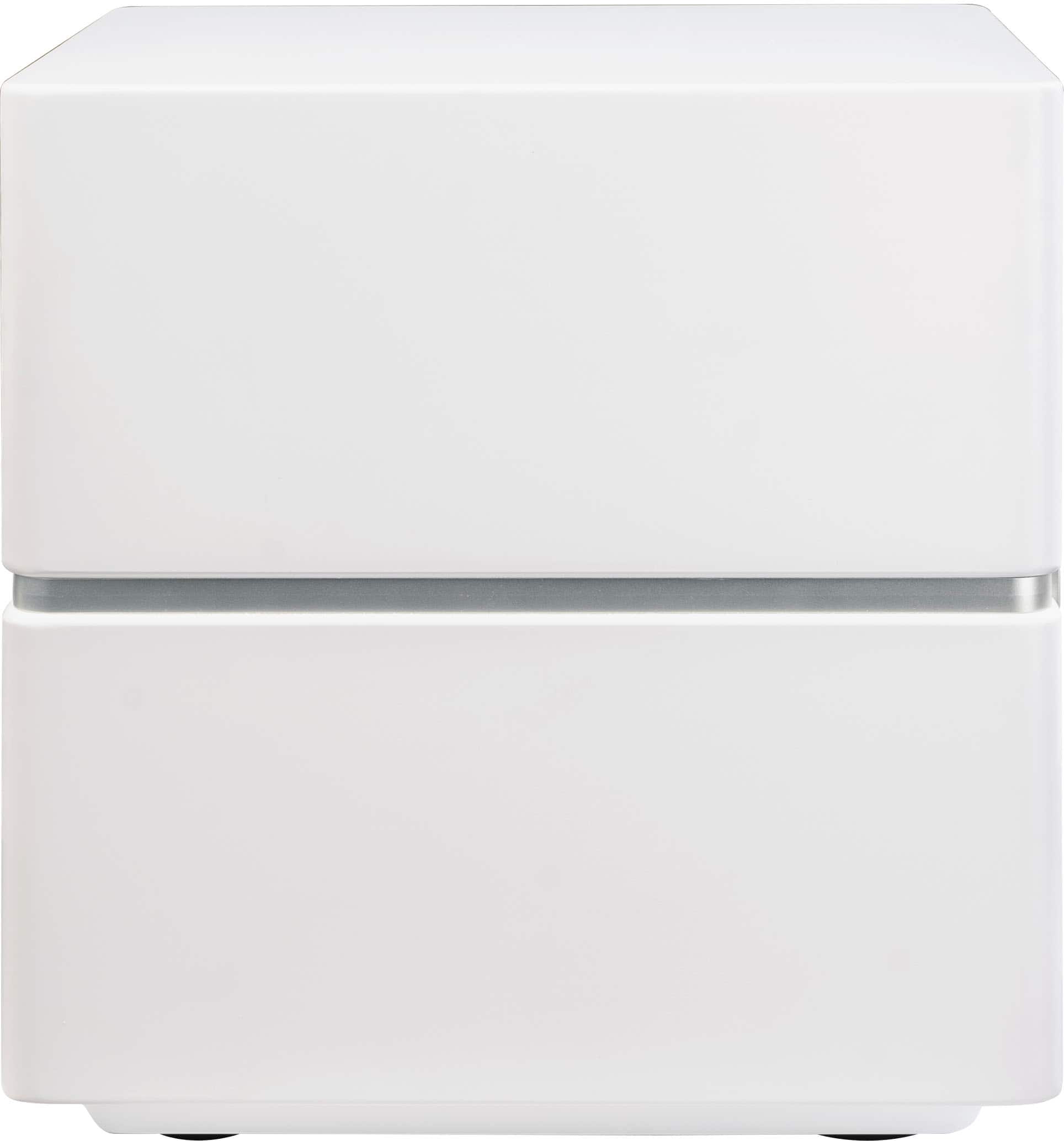 Left. MartinLogan - Dynamo 10, 10” Sealed, Powered Subwoofer, with Magnitude MT-1kW Amplifier, Sub Control App, and Wireless Built-In - Satin White.