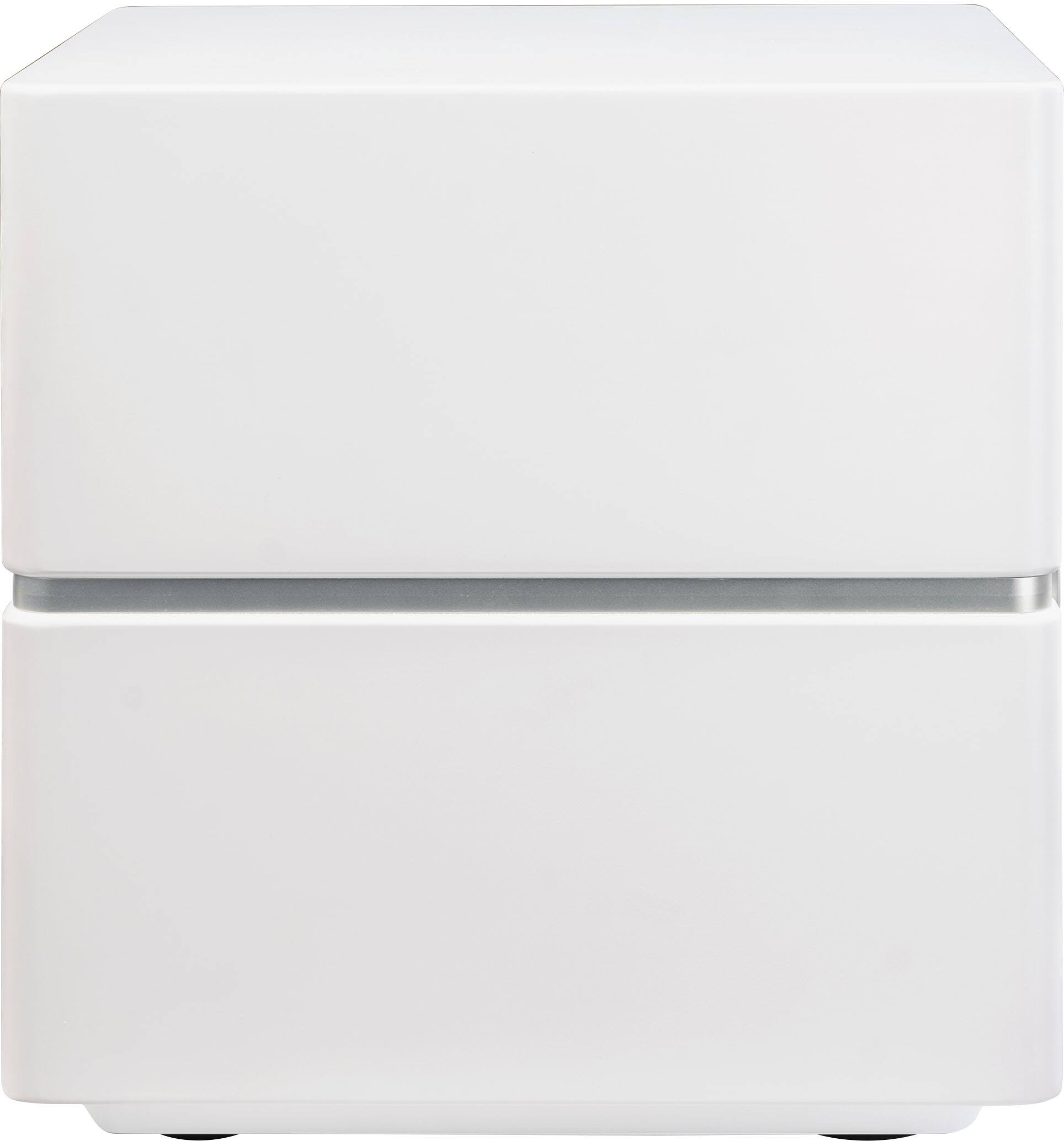 Left. MartinLogan - Dynamo 10, 10” Sealed, Powered Subwoofer, with Magnitude MT-1kW Amplifier, Sub Control App, and Wireless Built-In - Satin White.