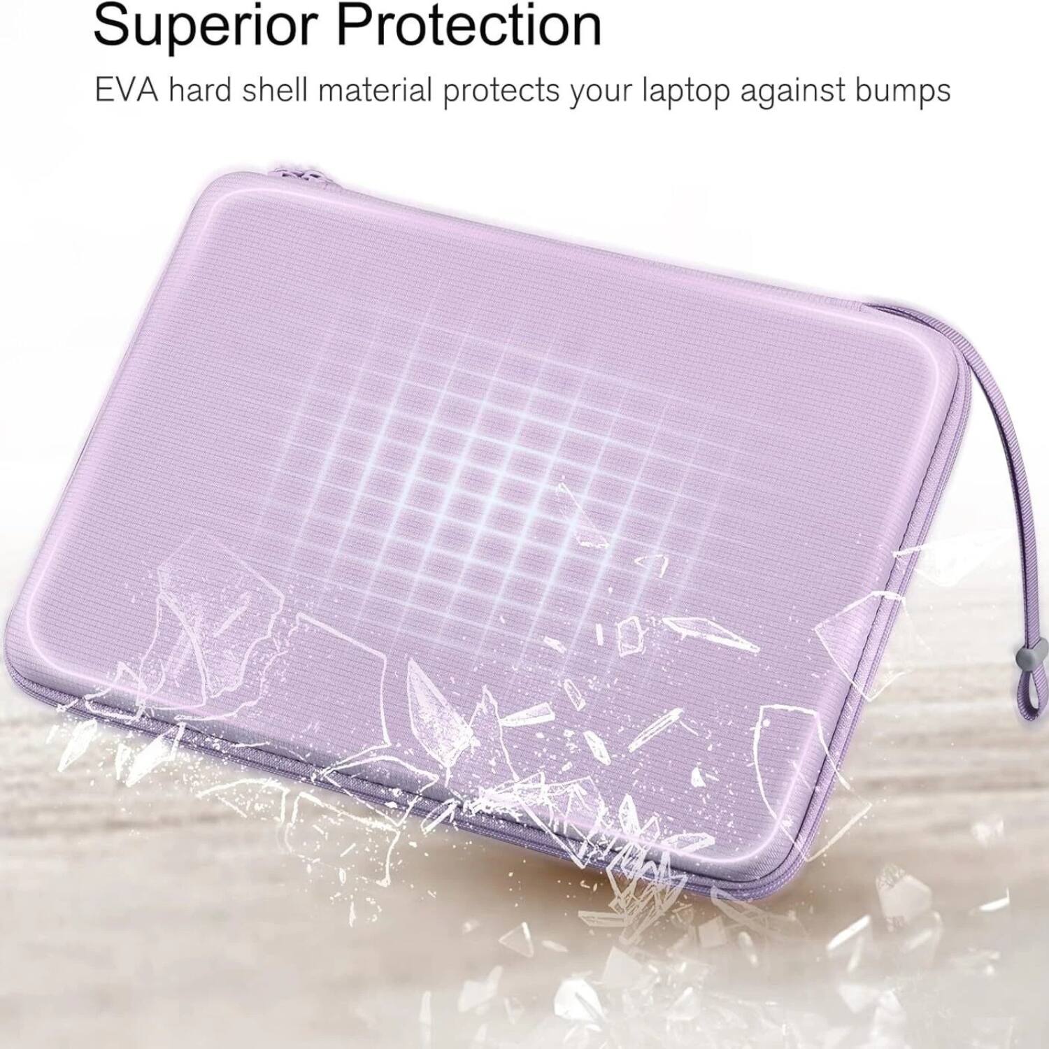 Superior Protection  
EVA hard shell material protects your laptop against bumps