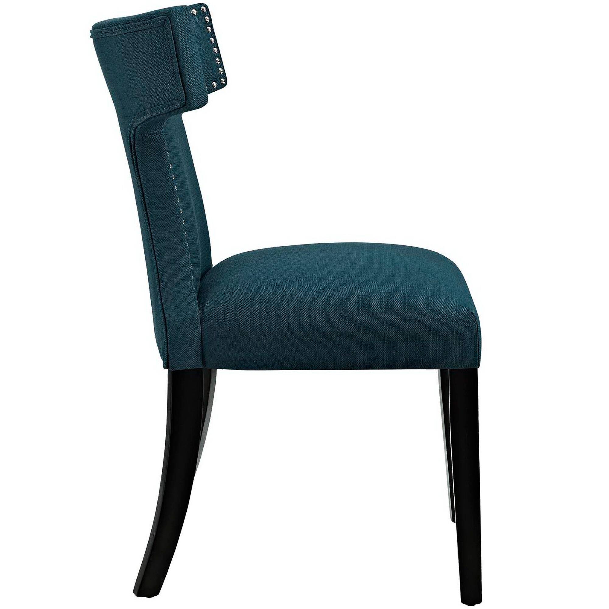 Angle. Modway - Curve Fabric Dining Chair by Modway - Blue.