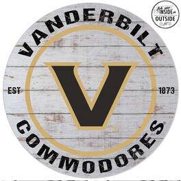 Jardine - Vanderbilt Commodores 20'' x 20'' Indoor/Outdoor Weathered Circle Sign - White