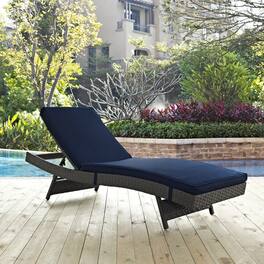 Sojourn Outdoor Patio Sunbrella® Chaise by Modway - Canvas Navy