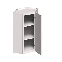Boyel Living - 24-in W x 30-in H x 12-in D Slim Shaker RTA Kitchen Diagonal Corner Wall Cabinet with Soft-Close - Snow White