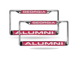 Rico Industries - University of Georgia Alumni Chrome Metal Laser License Plate Frame - Set of 2 Frames - Multi