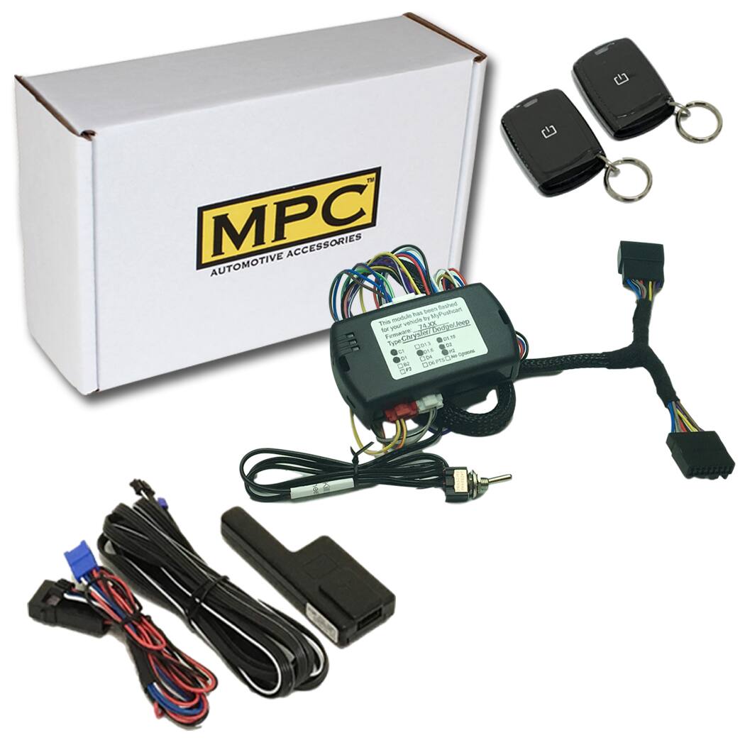 MPC Automotive Accessories

This module has been flashed for your vehicle. Please refer to the label on the module for the vehicle type.

Vehicle Type: Chrysler Dodge Jeep

Model Year: 2011-2012

Type: 011

Model: 001

Option: 001