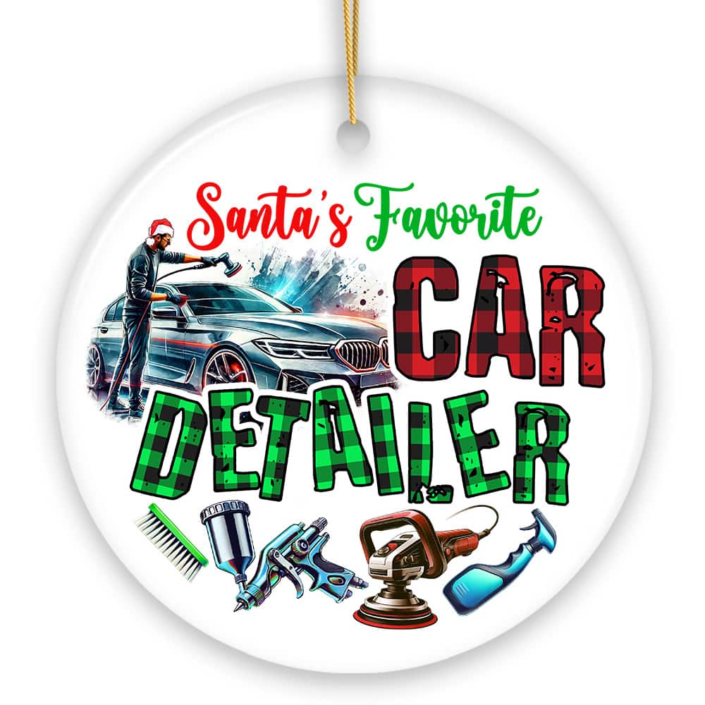 OrnamentallyYou - Santas Favorite Car Detailer Ornament Christmas Appreciation Gift for Auto Detailing Experts - Multi-colored