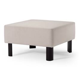 Maven Lane - Lena Contemporary Upholstered Ottoman with Refined Wood Finish - Black