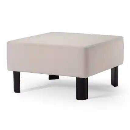 Front. Maven Lane - Maven Lane Lena Contemporary Upholstered Ottoman with Refined Black Wood Finish - Refined Black.