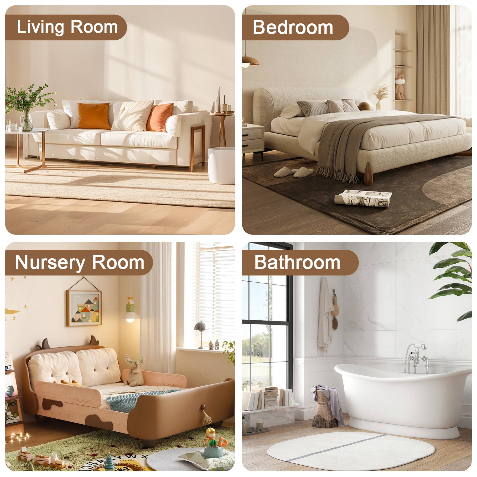 Living Room  
Bedroom  
Nursery Room  
Bathroom