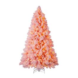 Home Heritage - Snowdrift 6.5 Ft Pre-Lit Artificial Christmas Holiday Tree - Pink