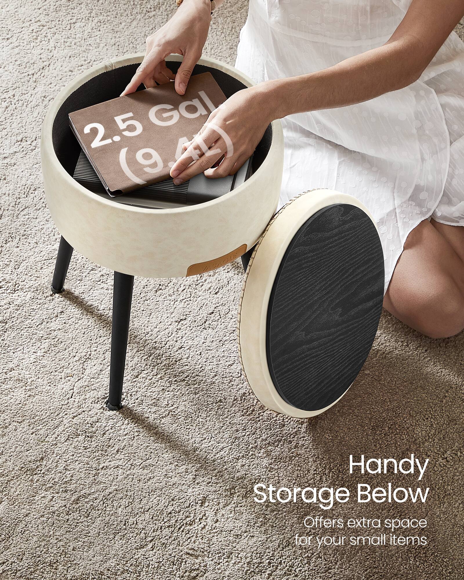2.5 Gal (9.40 L) T SAOLE Handy Storage Below Offers extra space for your small items