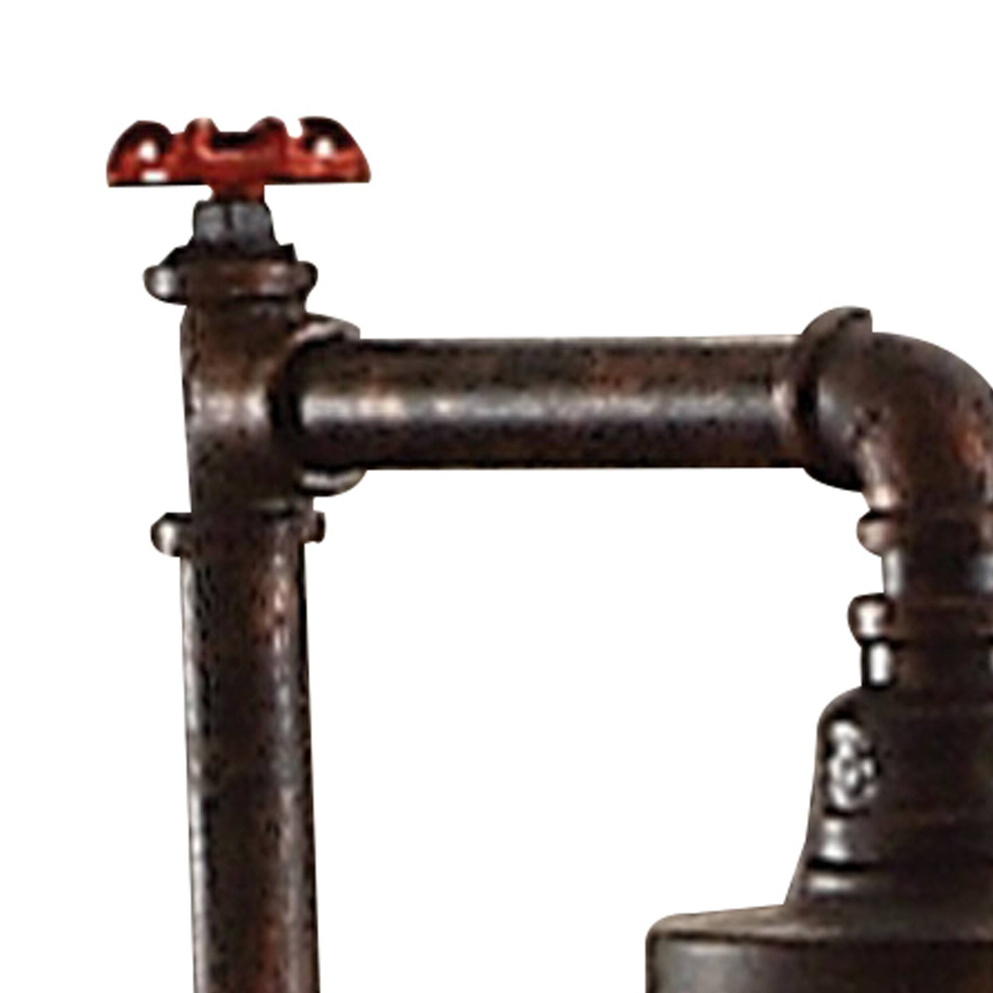 Angle. Manhattan Lane - 29 Inch Table Lamp, Dome Shade, Industrial Pipe Design - Bronze, Brown.