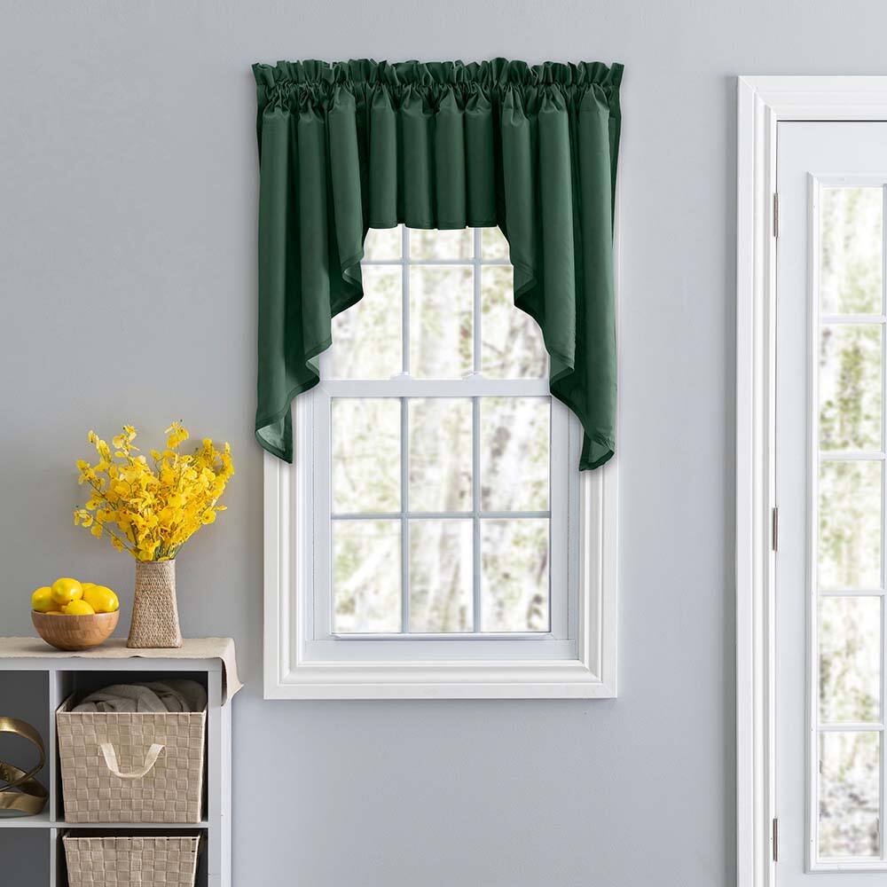 Angle. Ellis Curtain - Ellis Stacey 3"Rod Pocket High Quality Fabric Solid Color Window Lined Swag Set 126"x63" Harvest - Harvest.