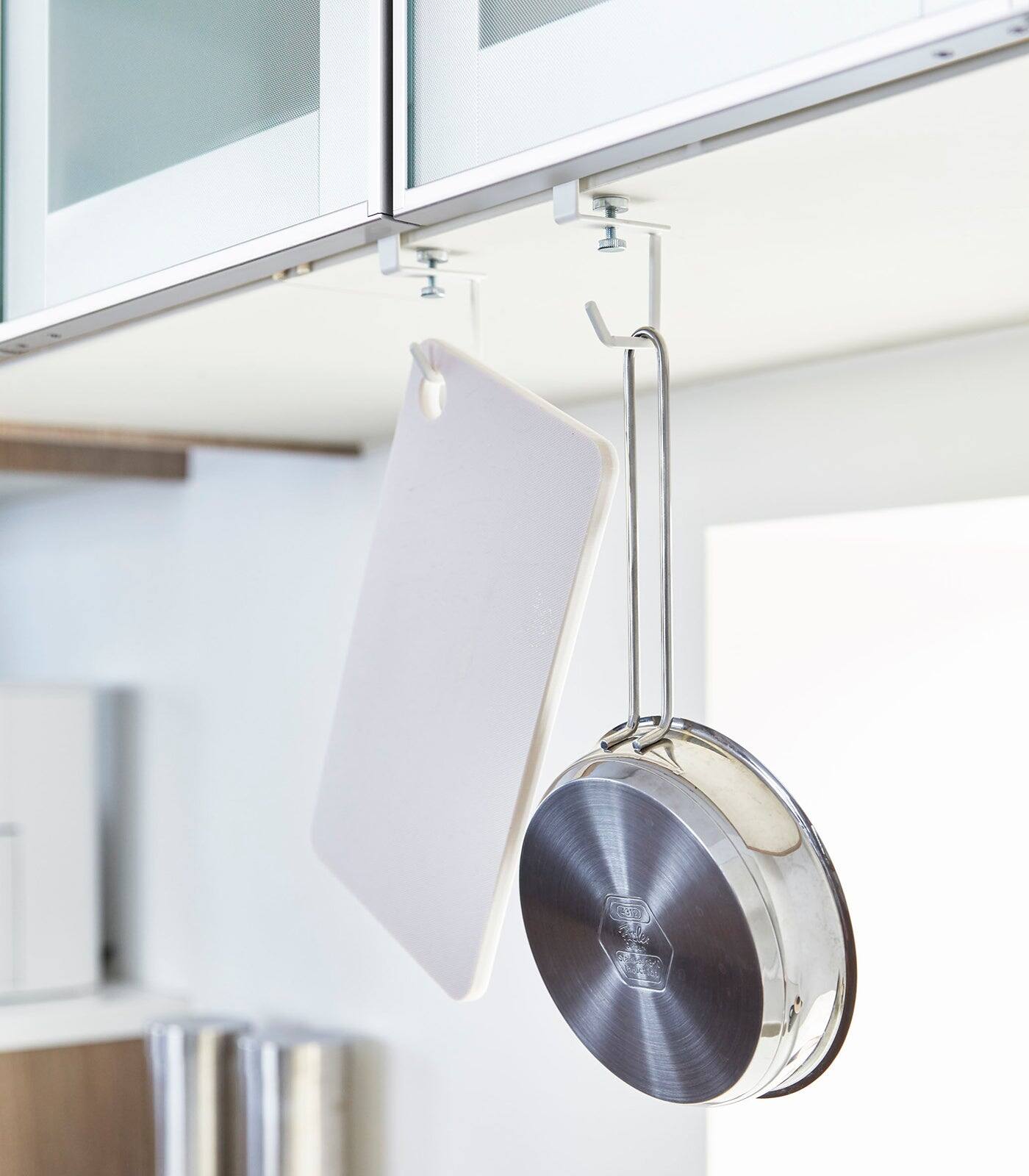 Left. Yamazaki Home - Under-Shelf Hooks (Set of 2) - Steel - White.