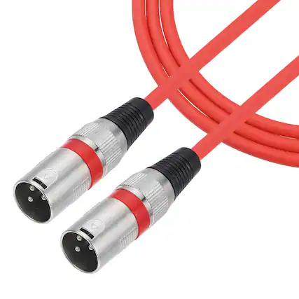 Front. Unique Bargains - 3-Pin XLR Male to Male Microphone Cable with XLR Audio Professional Adapter for Stage Studio PA Systems - Red.