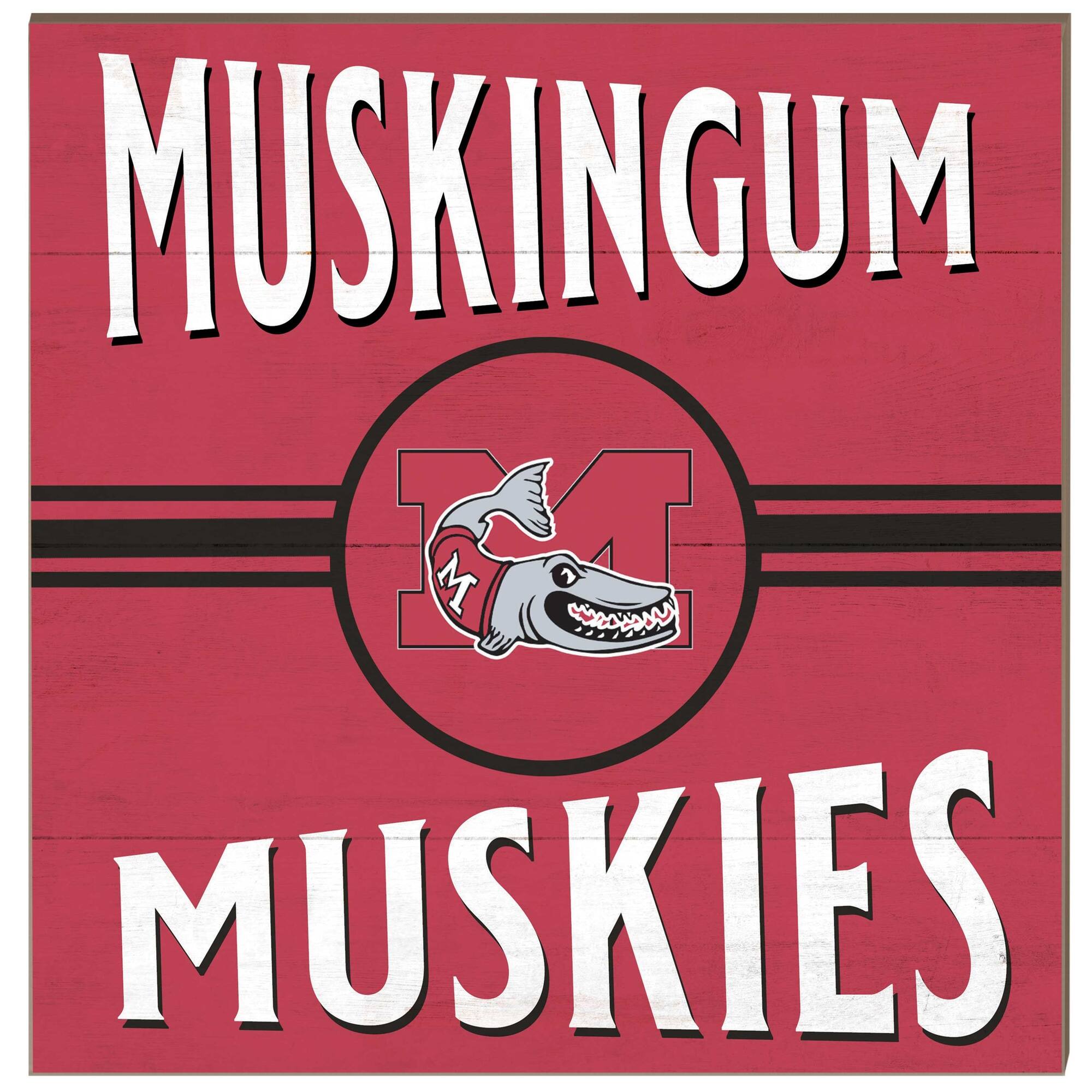 Muskingum Muskies 10'' x 10'' Retro Team Sign