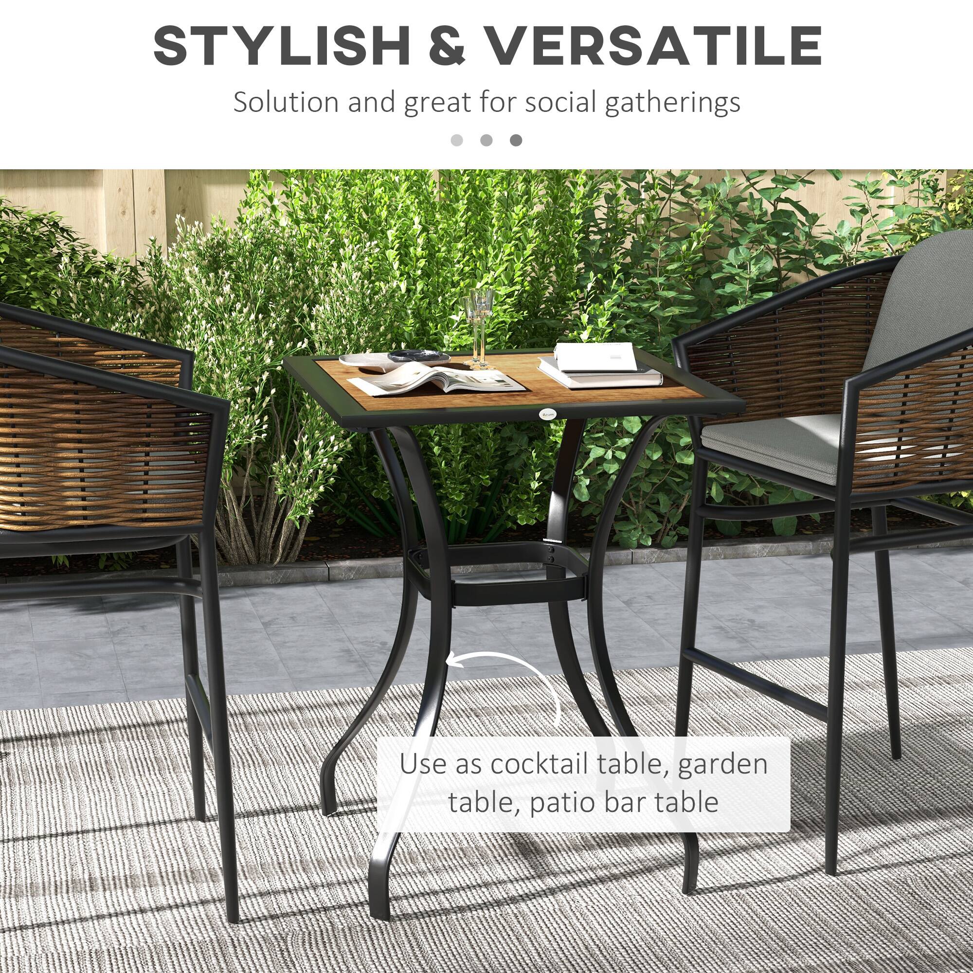STYLISH & VERSATILE  
Solution and great for social gatherings  

Use as cocktail table, garden table, patio bar table