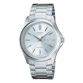 Casio - Men’s Dial Analog Watch Steel Bracelet - MTP-1239D-7A - Silver