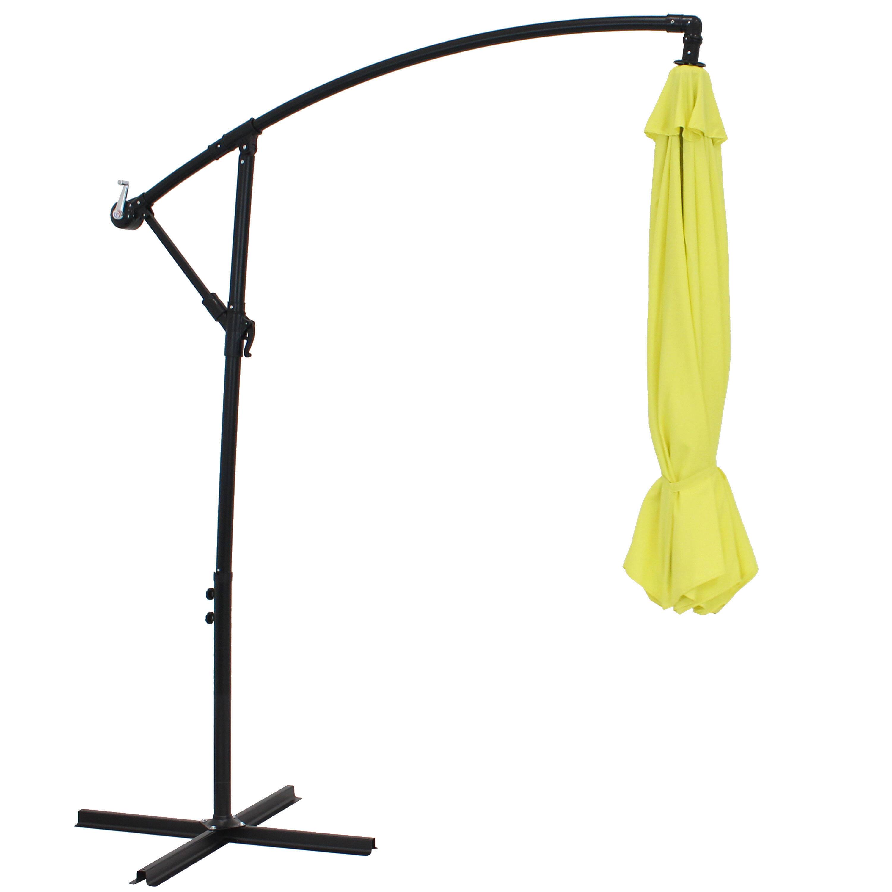 Alt View 7. Sunnydaze - 9.5 ft Cantilever Offset Patio Umbrella with Crank - Sunshine.