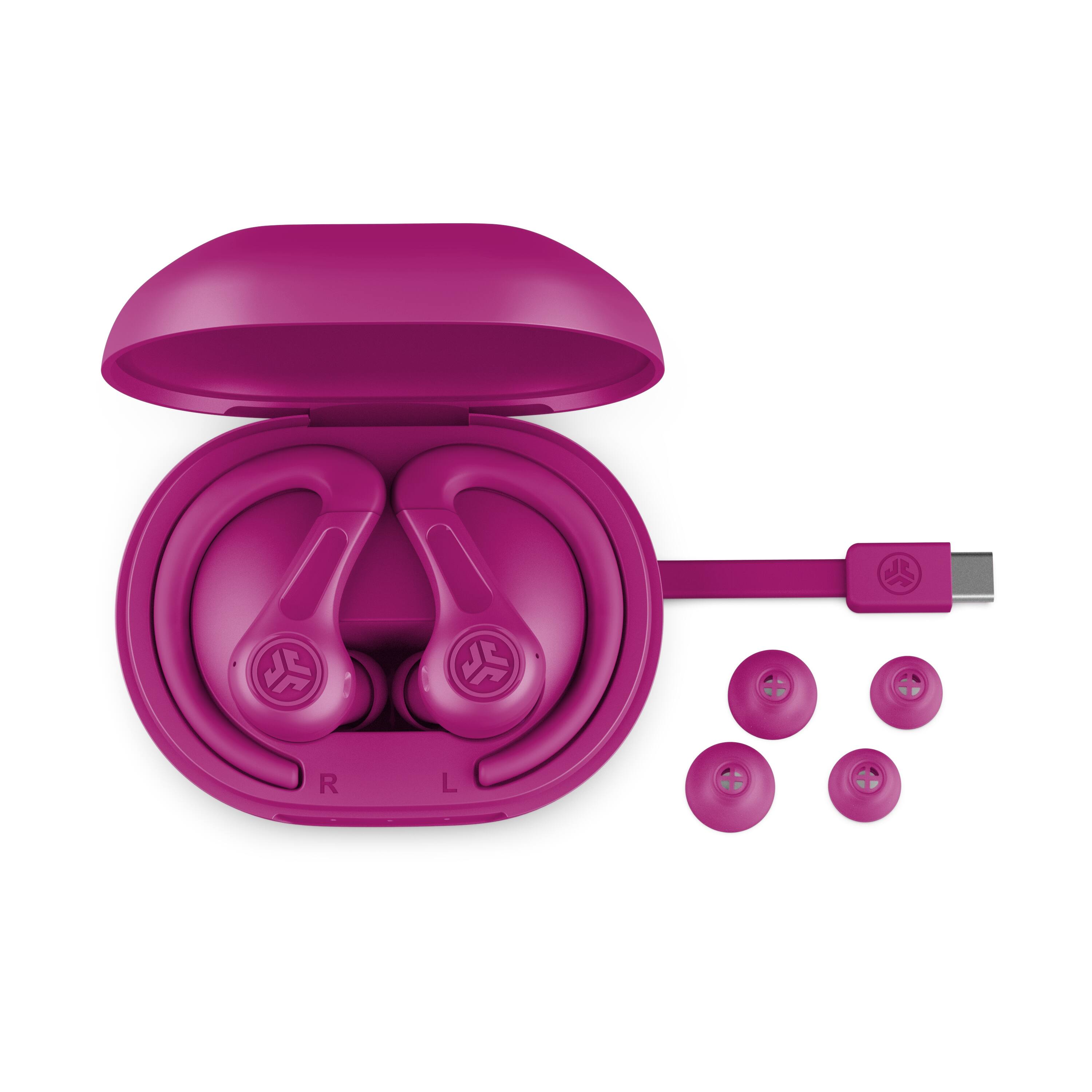 Alt View 1. JLab - JBuds Sport ANC 4 True Wireless Earbuds - Pink.