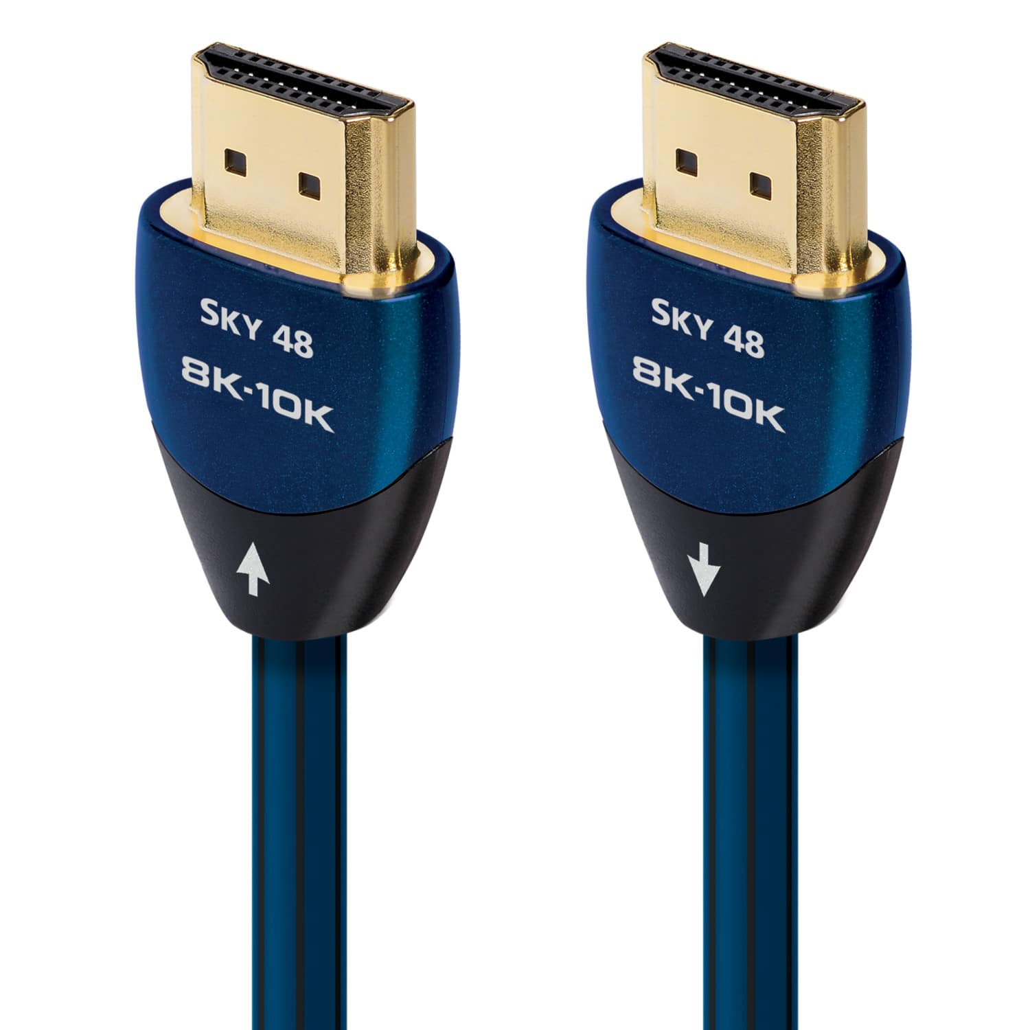 AudioQuest - Sky 48 9.8' 4K-8K-10K 48Gbps In-Wall Rated HDMI Cable - Black with Blue Stripes - Front_Zoom