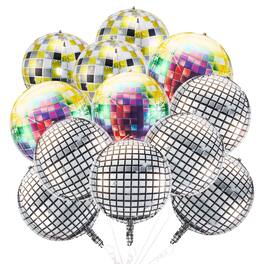 AGPtek - 12 Pcs Disco Ball Balloons for Party Decorations - Silver