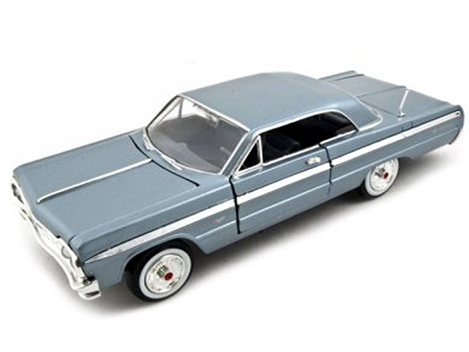 Alt View 1. Motormax - 1964 Chevrolet Impala Blue 1/24 Diecast Model Car by Motormax.