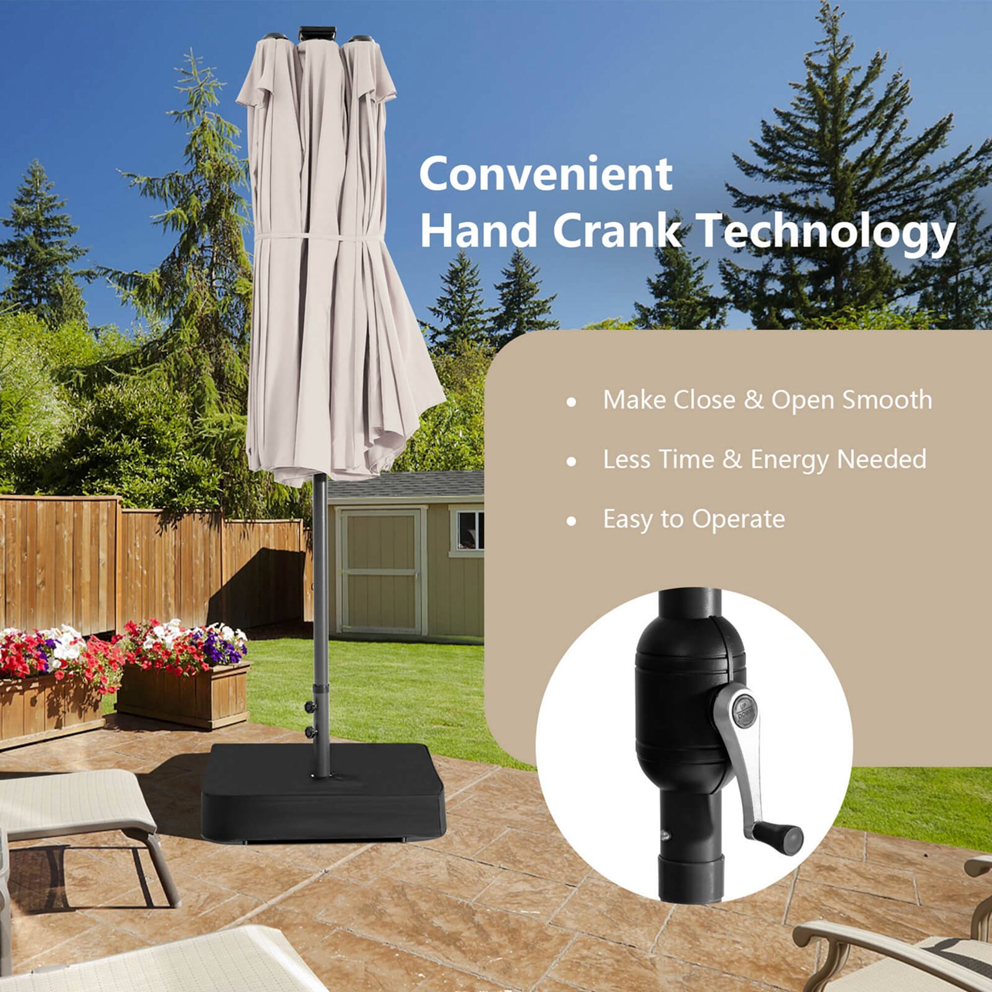 Convenient Hand Crank Technology: Make Close & Open Smooth, Less Time & Energy Needed, Easy to Operate.