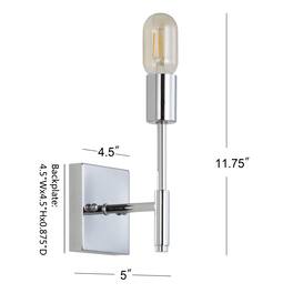 Jonathan Y - Turing 5" 1-Light Metal LED Wall Sconce - Chrome