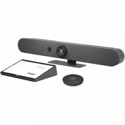 Front. Logitech - Logitech Rally Bar Mini Room Kit - For Video Conferencing - Large Room Size Supported - Desktop - TAA Compliant - Graphite.