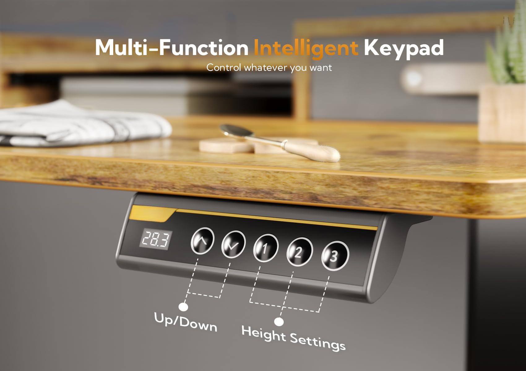 Multi-Function Intelligent Keypad  
Control whatever you want  

28.3  

Up/Down  
Height Settings  

1 2 3