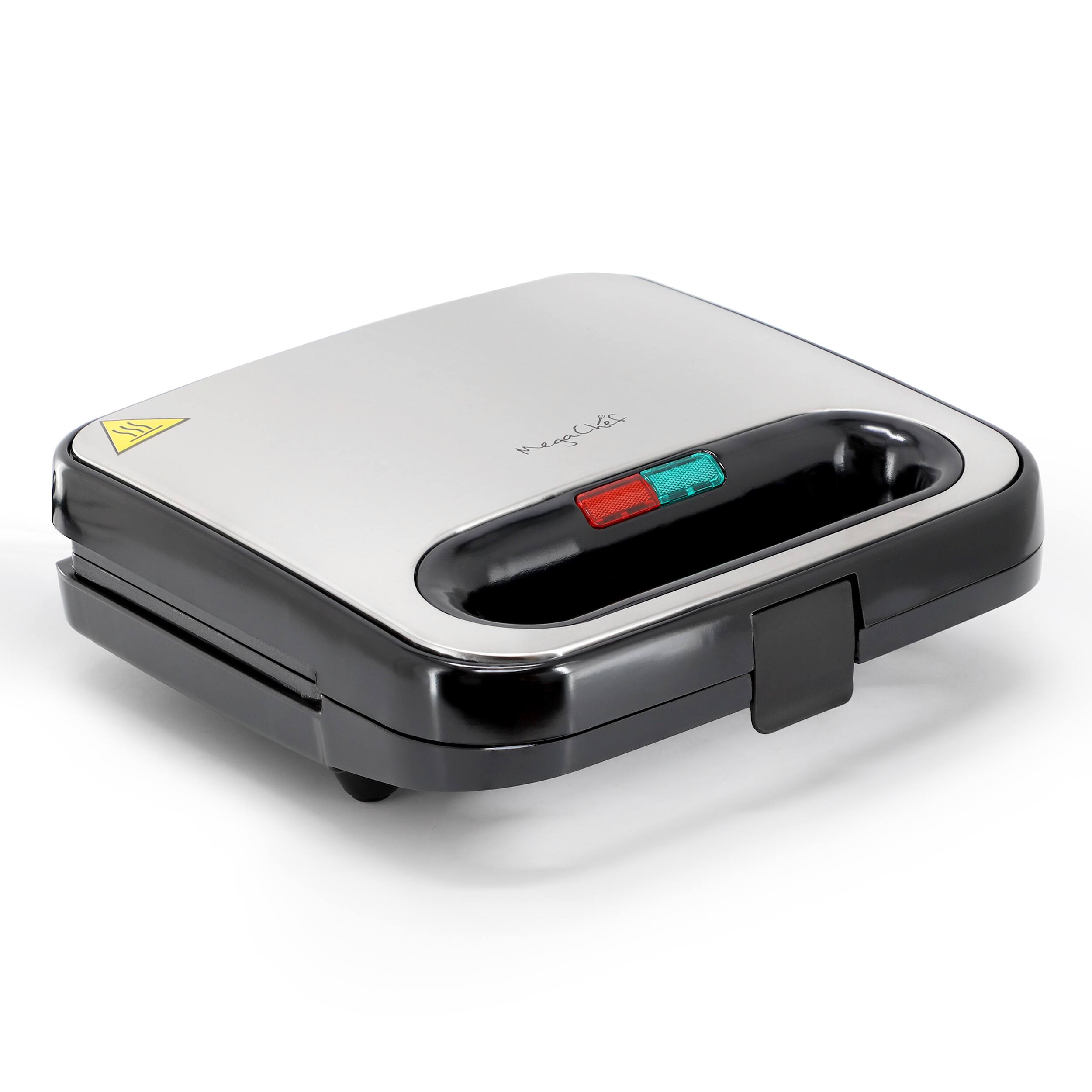 Alt View 2. MegaChef - MegaChef Electric Non-Stick Sandwich Maker - Silver.