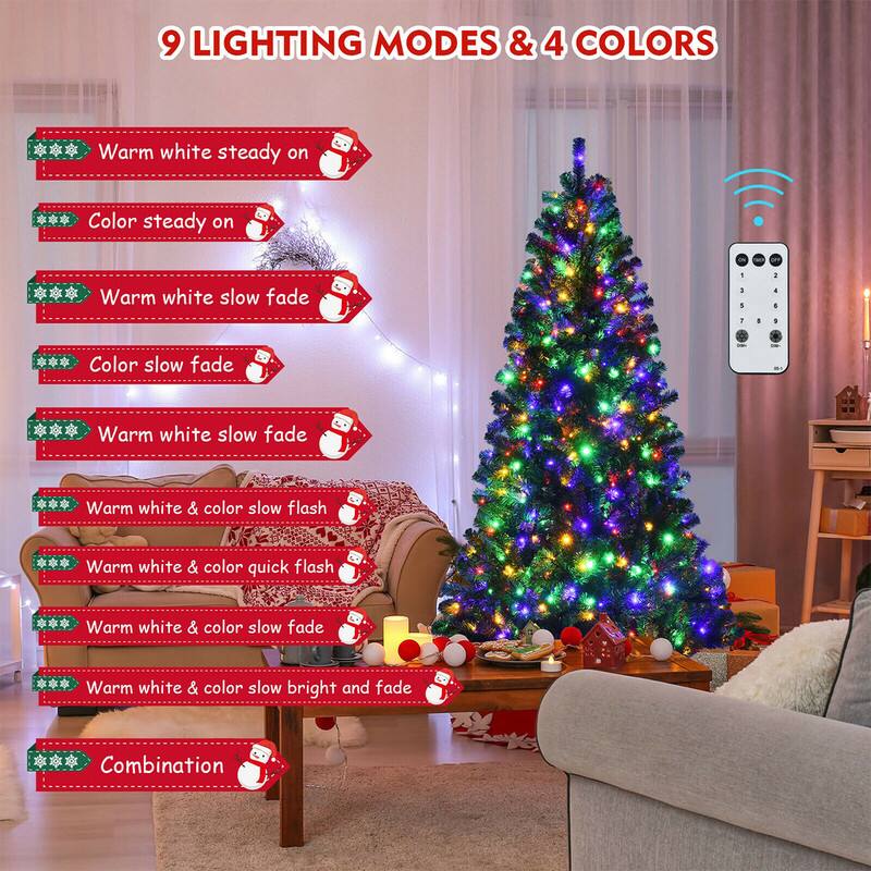 9 LIGHTING MODES & 4 COLORS

- Warm white steady on
- Color steady on
- Warm white slow fade
- Color slow fade
- Warm white slow fade
- Warm white & color slow flash
- Warm white & color quick flash
- Warm white & color slow fade
- Warm white & color slow bright and fade
- Combination