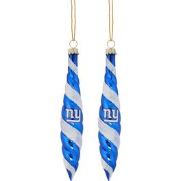The Memory Company - New York Giants Two-Pack Swirl Blown Glass Ornament Set - Multicolor