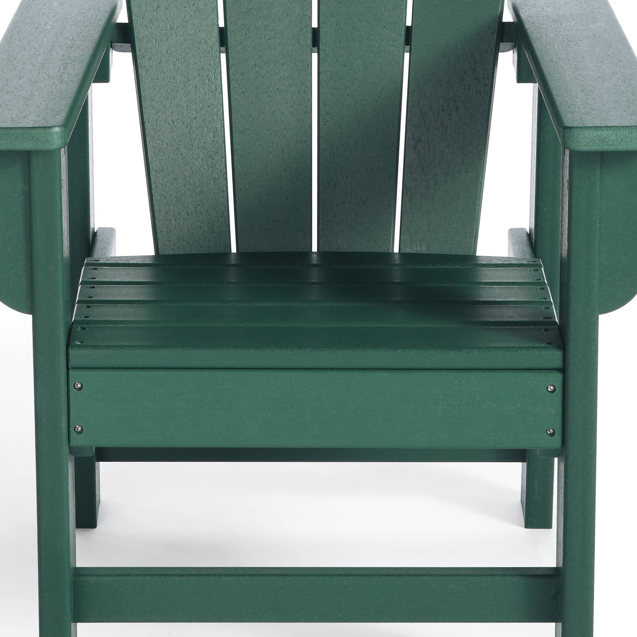 Alt View 6. WestinTrends - WestinTrends Malibu Kids Outdoor Adirondack Plastic Patio Chair (Set of 2) - Dark Green.