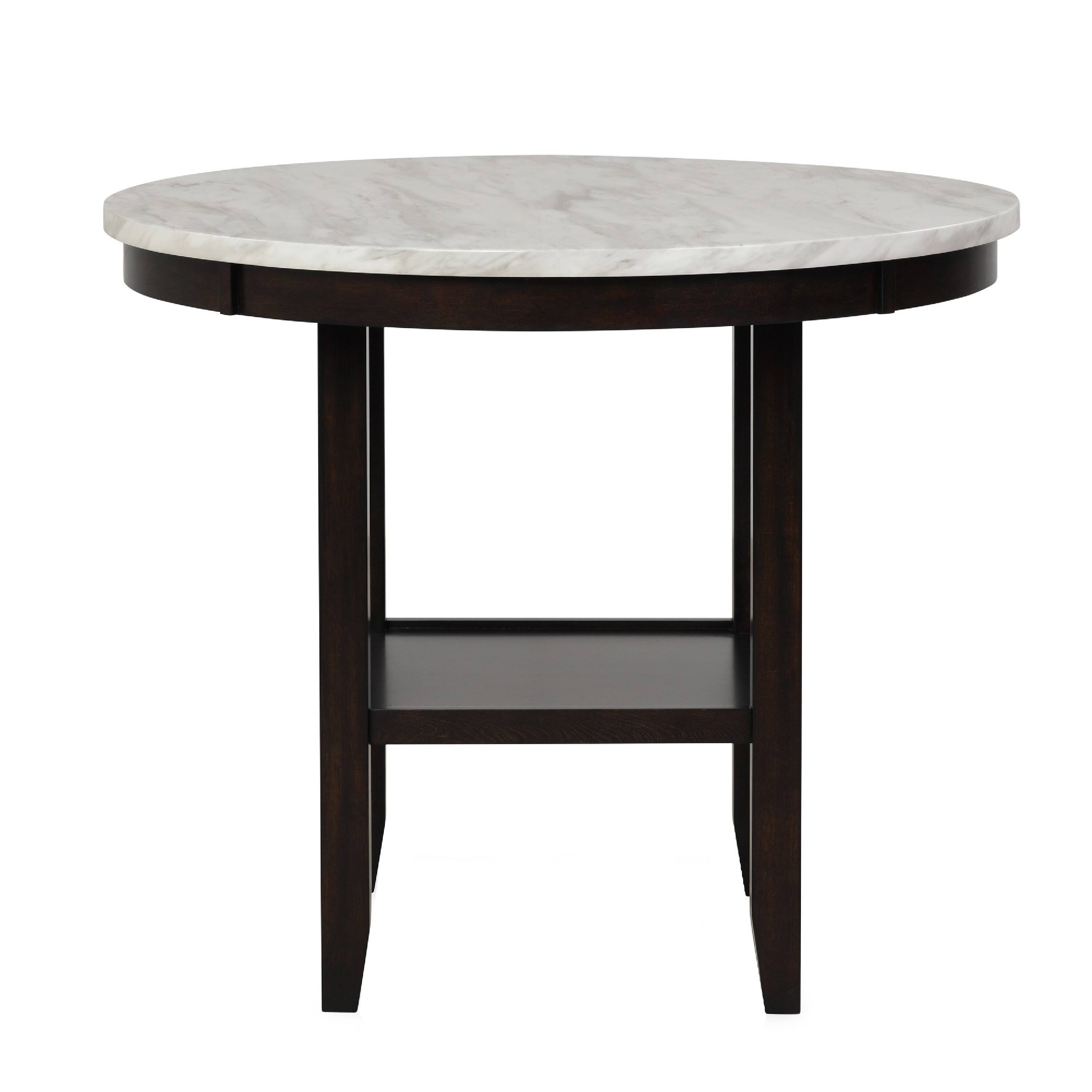 Manhattan Lane Kate 42 Inch Round Counter Table, Faux Marble Top White ...