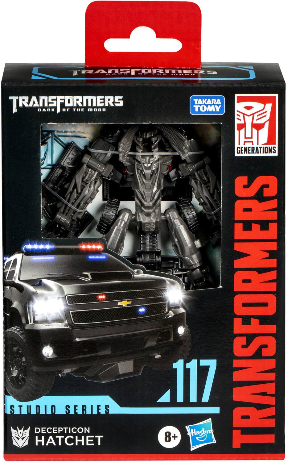TRANSFORMERS  
TRANSFORMERS TAKARA TOMY GENERATIONS  
STUDIO DECEPTICON HATCHET SERIES  
8+  
117  
Hasbro  
TRANSFORMERS  
DARK OF THE MOON