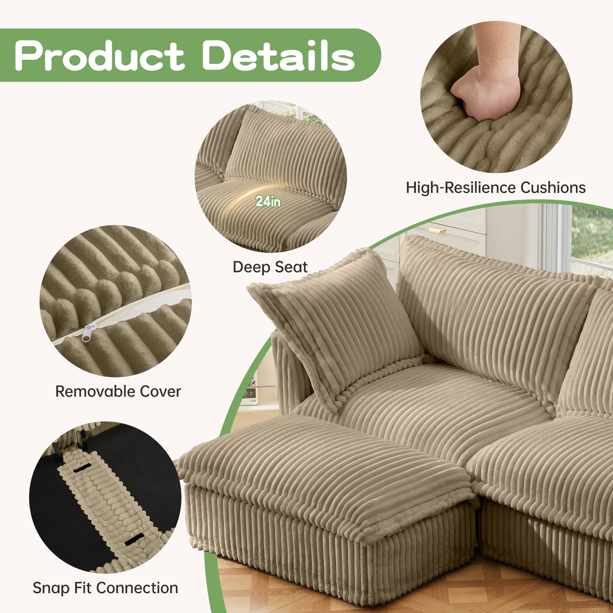 Product Details

- 24in High-Resilience Cushions
- Deep Seat
- Removable Cover
- Snap Fit Connection