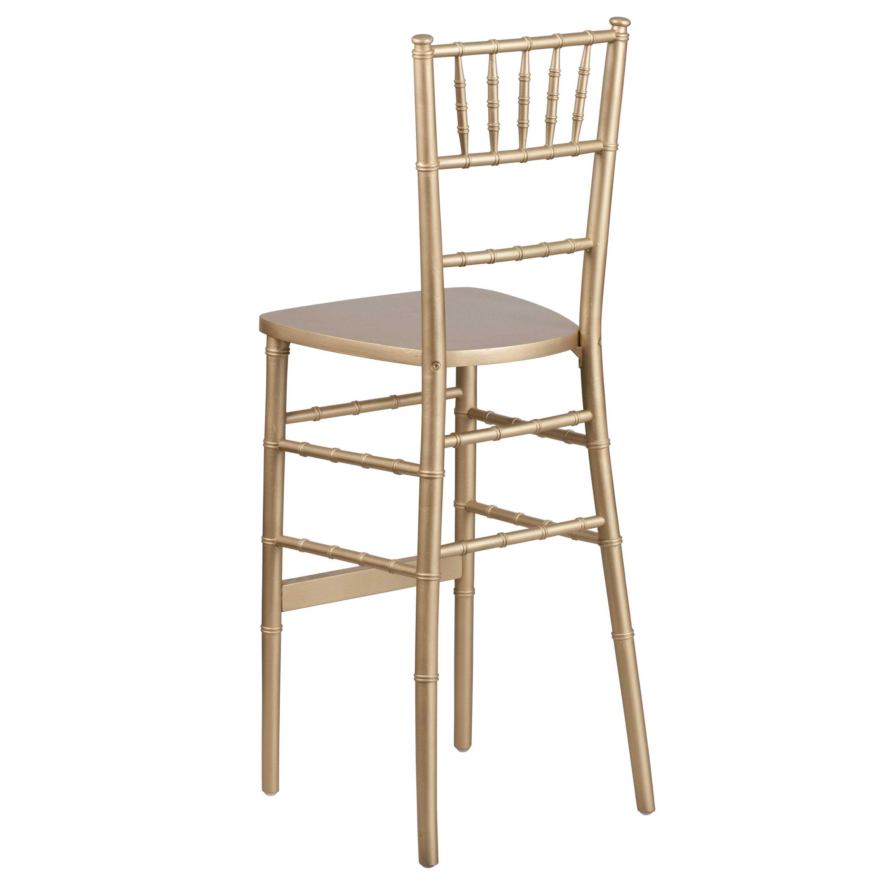 Alt View 4. Emma + Oliver - Wood Chiavari Barstool - Gold.