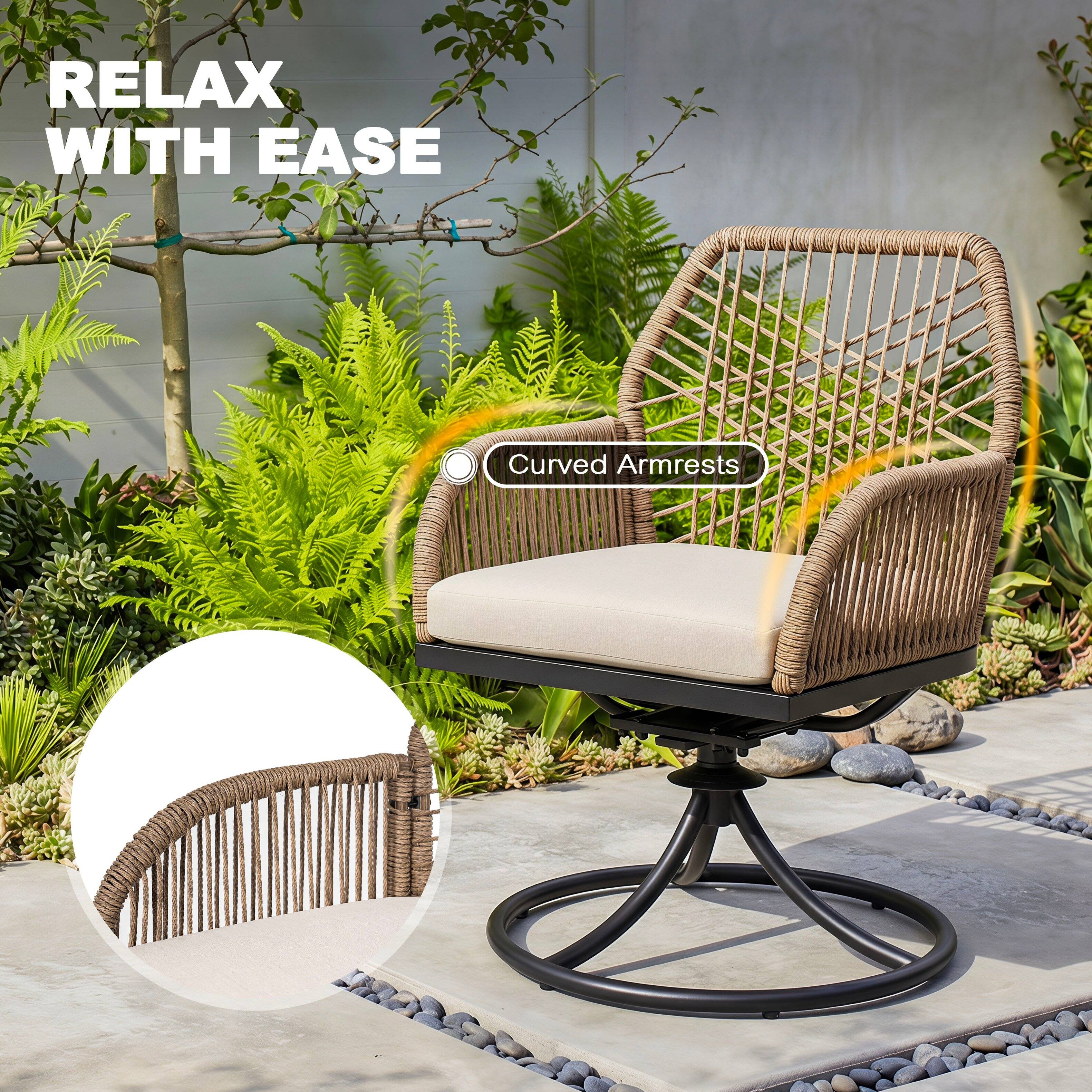 RELAX WITH EASE  
Curved Armrests