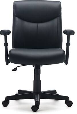 Alt View 2. Staples - Staples Traymore Ergonomic Faux Leather Swivel Computer and Desk Chair, Black (59425-CC) - Black.