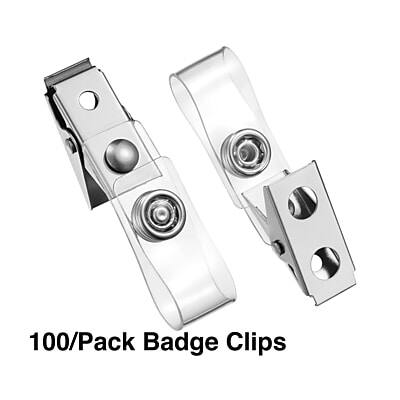 100/Pack Badge Clips