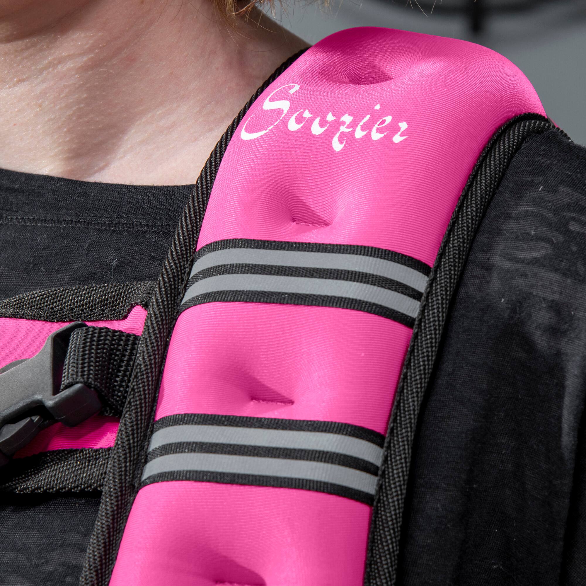 Alt View 8. Soozier - Body Weighted Vest with Pocket, Soft Skin-Friendly Weighted Workout Vest, Adjustable Weighted Running Equipment - Pink.