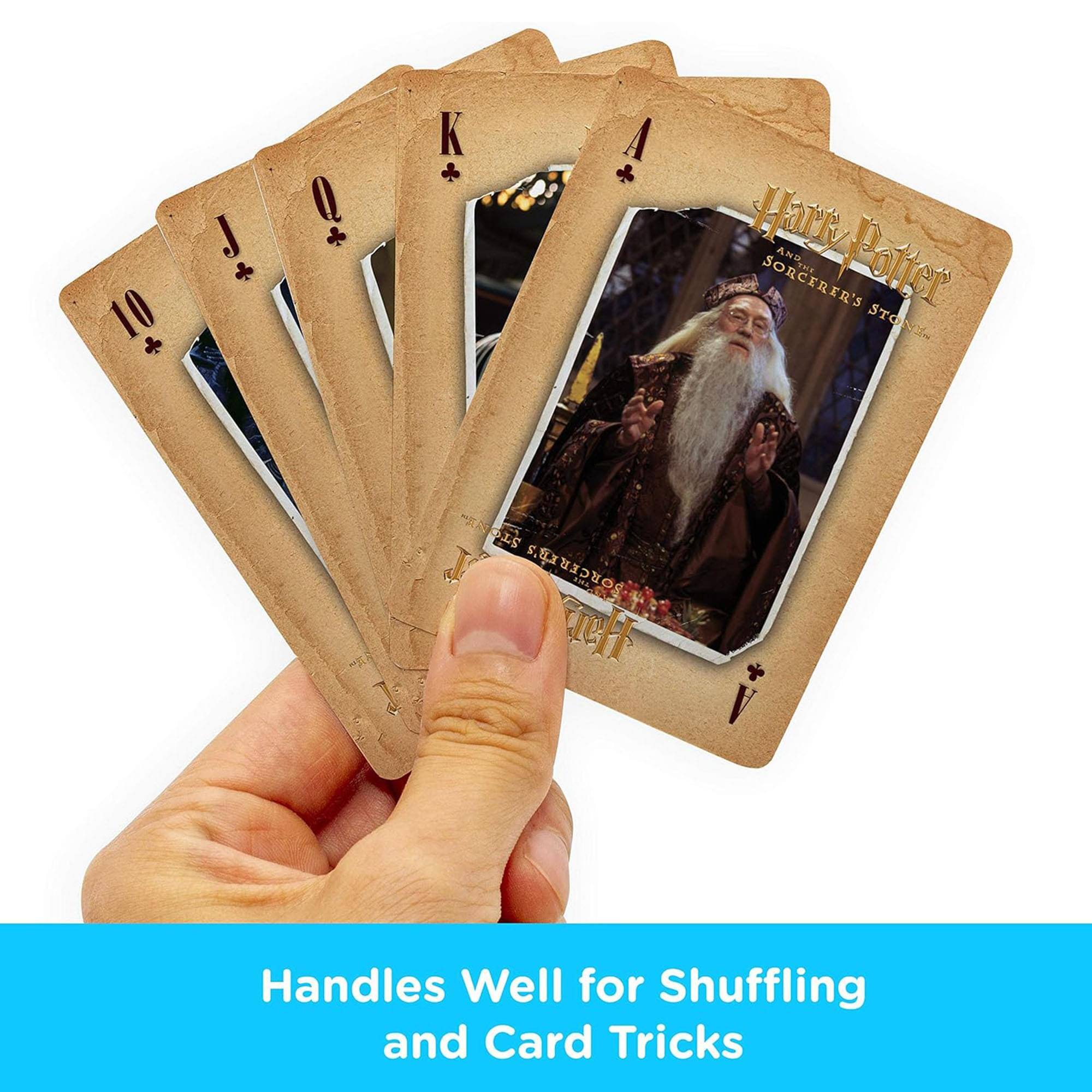 10 + J + Q + K + A + Harty ANDyus THE Polter SORCERER'S STONYS MENDES ST I SORCEREB'S A SnL e H A Handles Well for Shuffling and Card Tricks

Harry Potter and the Sorcerer's Stone

Handles Well for Shuffling and Card Tricks