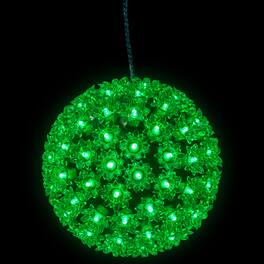 Northlight - LED Lighted Starlight Floral Sphere Outdoor Hanging Christmas Decoration- 7.5" - Lights - Green