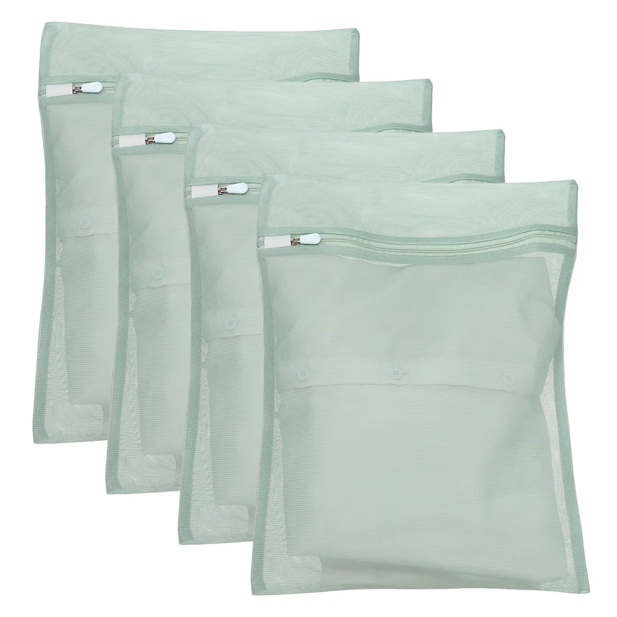 Delictase Unique Bargains 4pcs Mesh Laundry Bags with Zipper Fine Net for ...