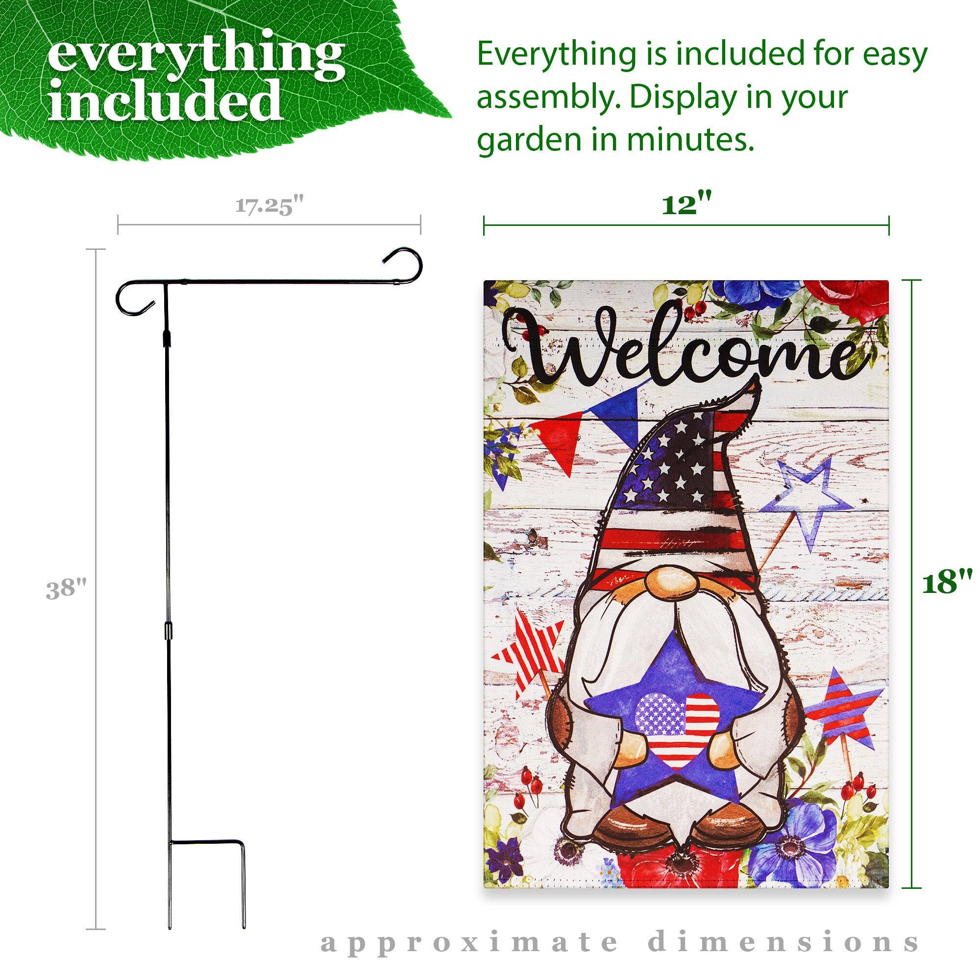 Everything is included for easy assembly. Display in your garden in minutes.

- 17.25"
- 12"
- 38"
- 18"

approximate dimensions