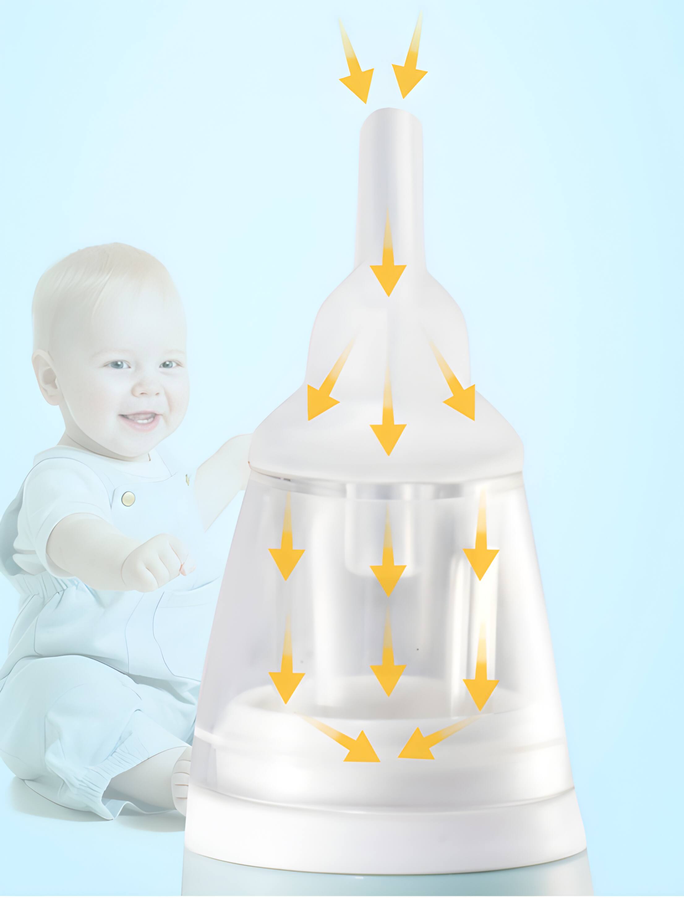 Alt View 4. Cluzine - Baby Electric Nasal Aspirator, 3 Suction Levels, 3 Tips, LCD Display, USB Rechargeable - Multicolor.