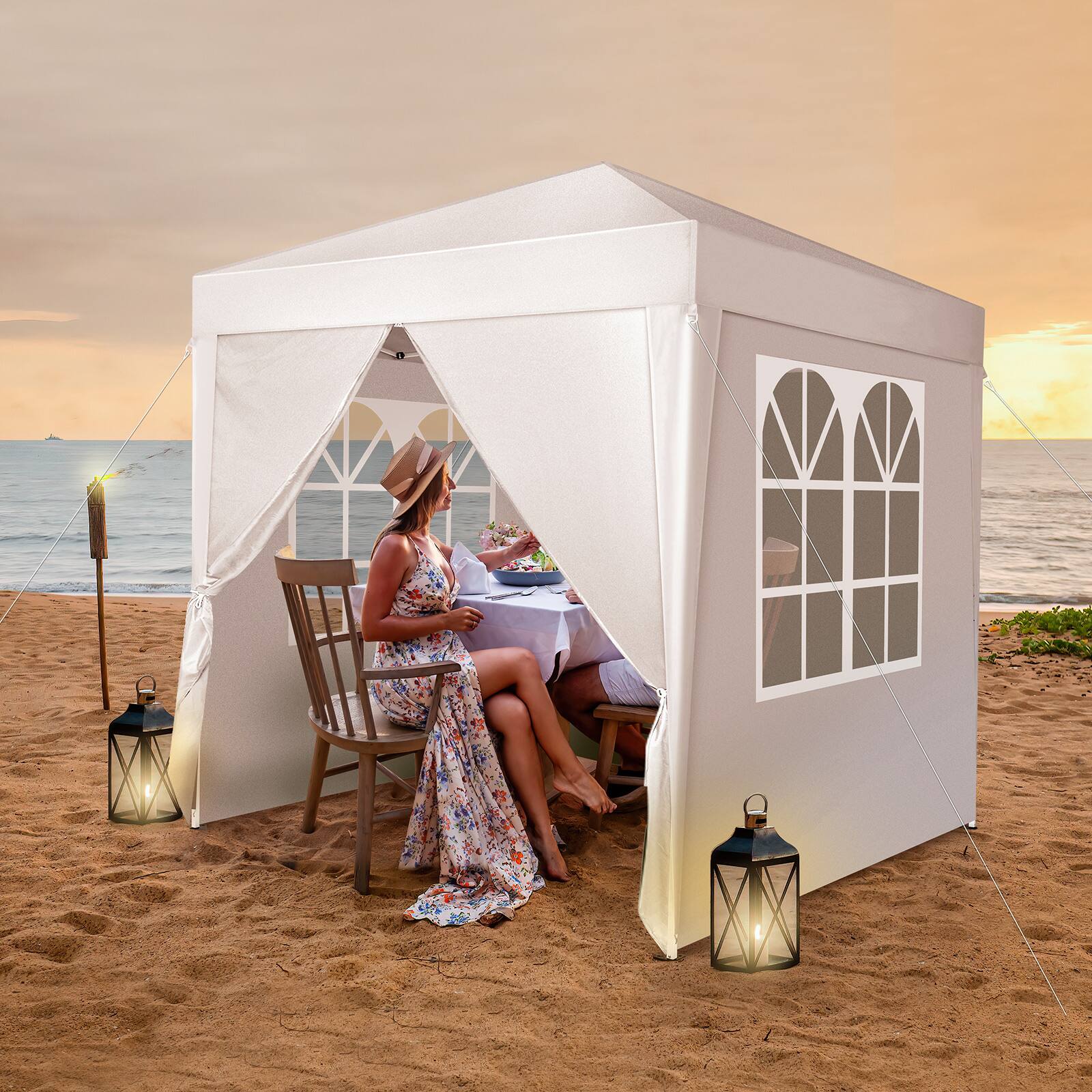 Alt View 4. Winado - 6.5x6.5ft Pop Up Canopy Tent, Outdoor Instant Shelter Folding Canopy with 4 Side Walls and Carry Bag Commercial Event.